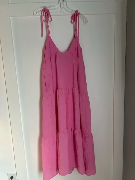Lulu's Hot Pink Tiered Maxi Dress with Tie Straps - Picture 7 of 16